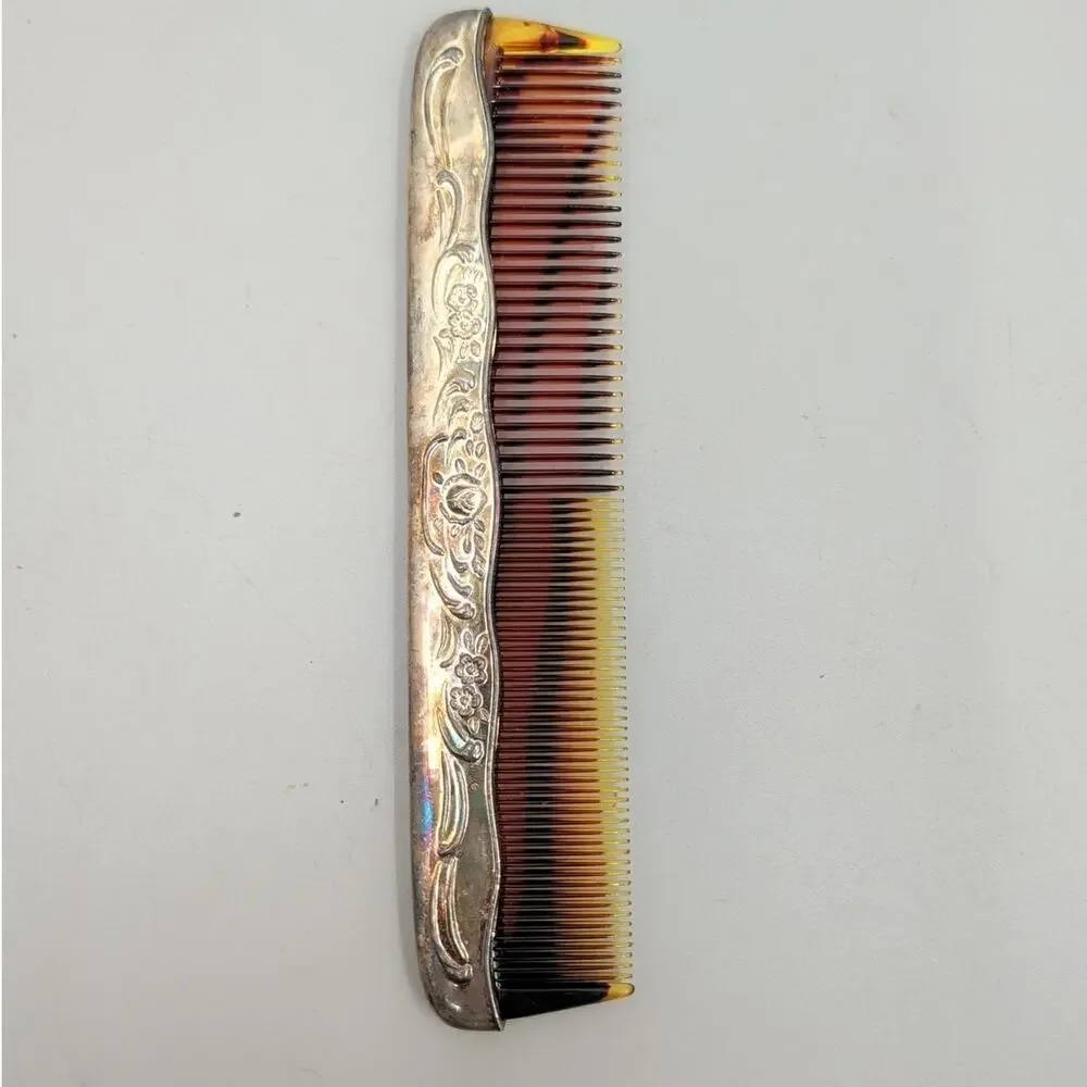 Vintage Mirror Brush Comb Vanity Set Silver Plated Art Nouveau Repousse